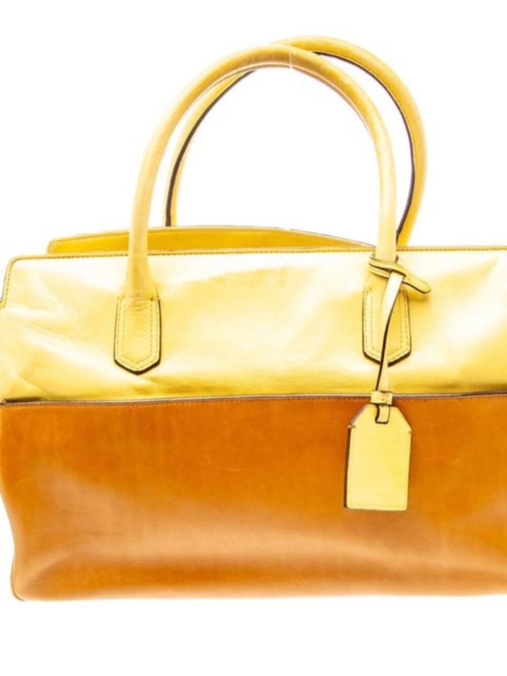 Reed Krakoff two-tone colorblock leather top handle bag